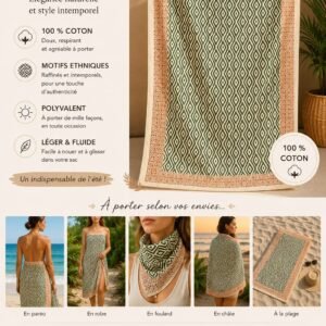 Pareo Block Print 100 % Cotton